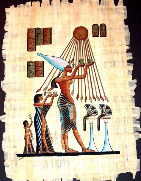 Vintage Egyptian Papyrus Paintings Egypt Framed Decor