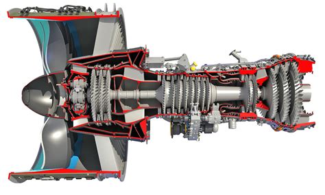 gtf cutaway turbofan engine  model cgtrader