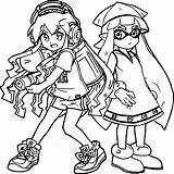 Squid Coloring Girl Two Wecoloringpage Pages sketch template