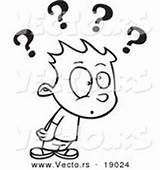 Confused Coloring Cartoon Boy Outlined Questions Many Vector Print Pages Clipart Royalty Stock Designs sketch template