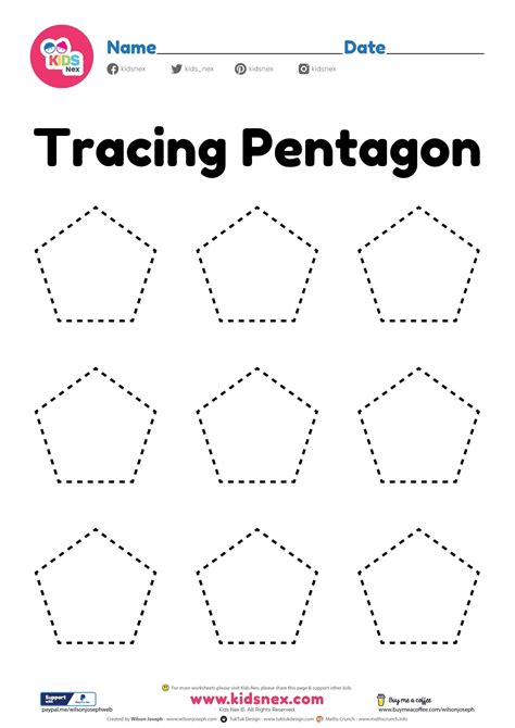 pentagon shape worksheet  printable   preschool