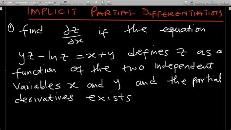 implicit partial differentiation youtube