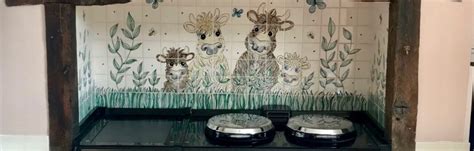 hand painted kitchen tiles  tile murals  splashbacks