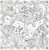 Cheetah Adults Depressão Vencer Zentangles sketch template