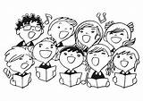 Choir Coloring Singing Children Music Clipart Chorus Christmas Education Clip Cartoon Singers Choose Board sketch template
