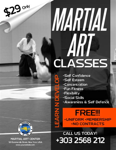 Martial Art Classes Flyer Template Postermywall
