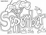 Coloring Pages September Month Kids Printable Mediafire Months Year sketch template