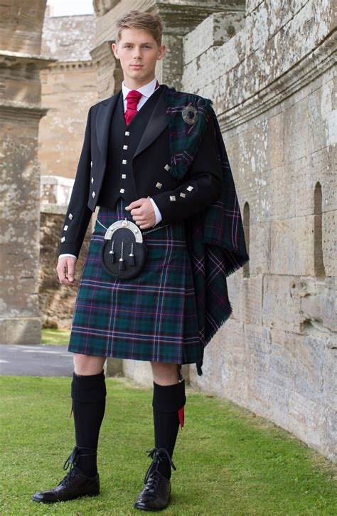 Scottish National Tartan With Prince Charlie Silver Button Jacket And