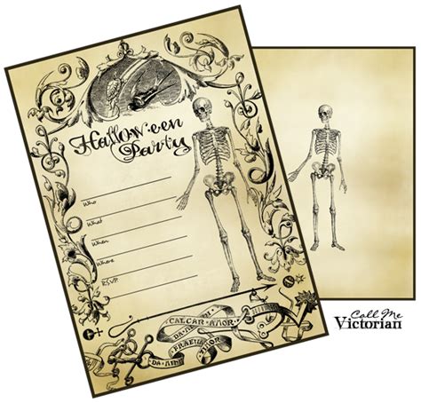 printable halloween party invitations call  victorian