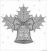 Christmas Mistletoe Pages Bell Decorative Coloring Color sketch template