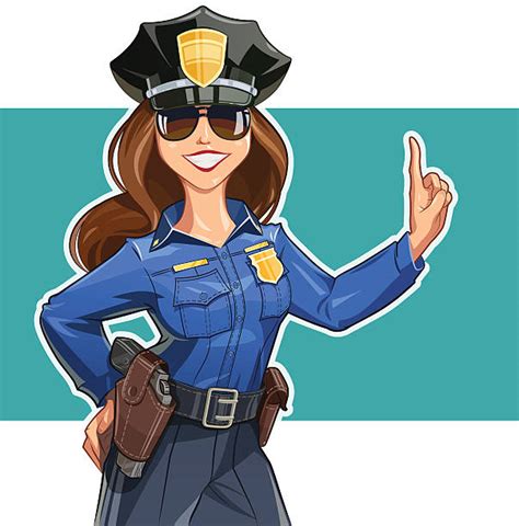 cartoon of sexy cop girl illustrations royalty free