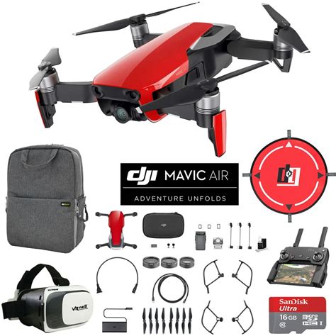 dji mavic air flame red drone combo  wi fi quadcopter  remote controller mobile