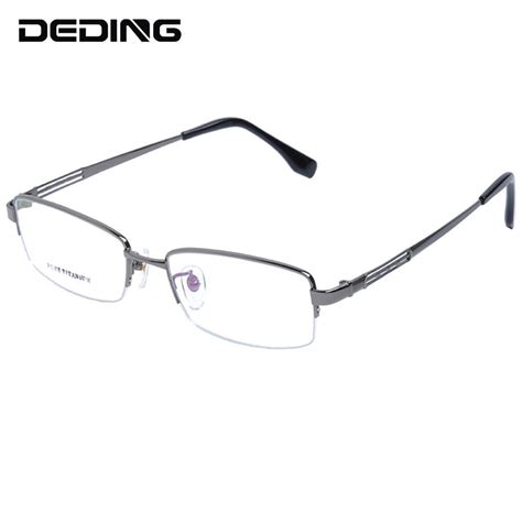 pure titanium glasses frame men half rim eyeglasses ultralight