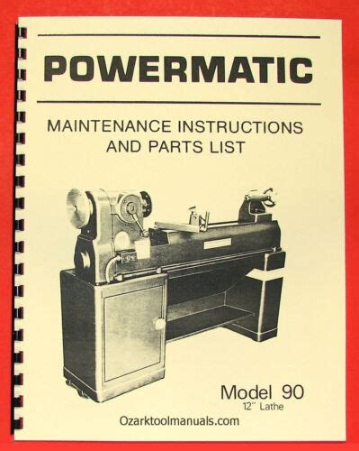 Powermatic M 90 12 Wood Lathe Owner Operating And Parts Manual 0547 Ebay