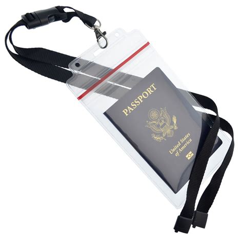 pack clear waterproof passport holders  premium lanyards