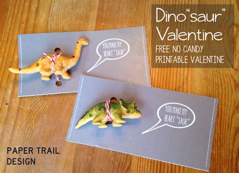 printable dinosaur valentine cards paper trail design