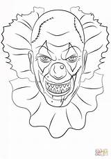 Coloring Clown Scary Pages Printable Drawing Paper sketch template
