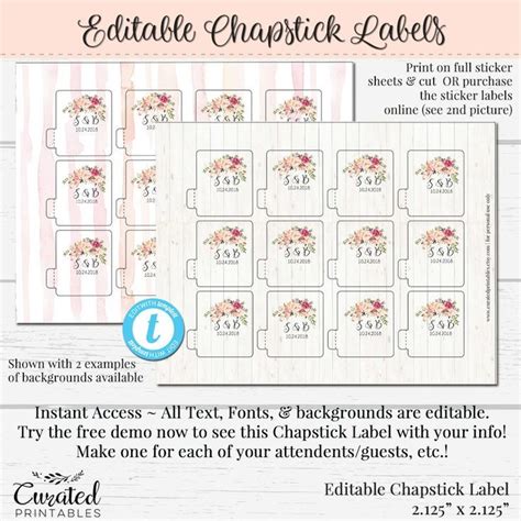 chapstick label editable chapstick label bath product label etsy