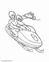 Snowmobile Coloring Pages Sheets Printable Winter Seasons Drawing Getdrawings sketch template