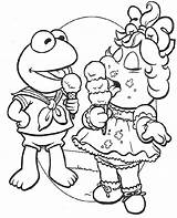 Coloring Piggy Miss Pages Kermit Muppet Babies Library Clipart sketch template