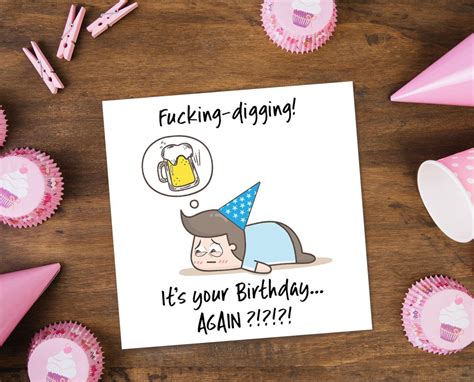 Funny Humorous Alcohol Birthday Card Drunk Party Card Fun Etsy