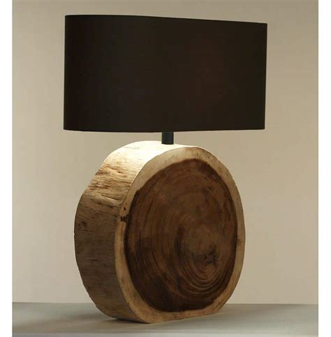 natural wood plank circle table lamp id lights