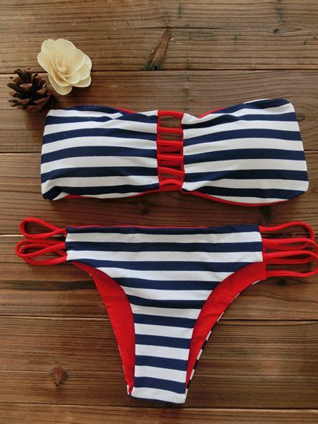 women bandeau bikini reversible print swimsuit strappy swimwear brazilian bikini swimsuits