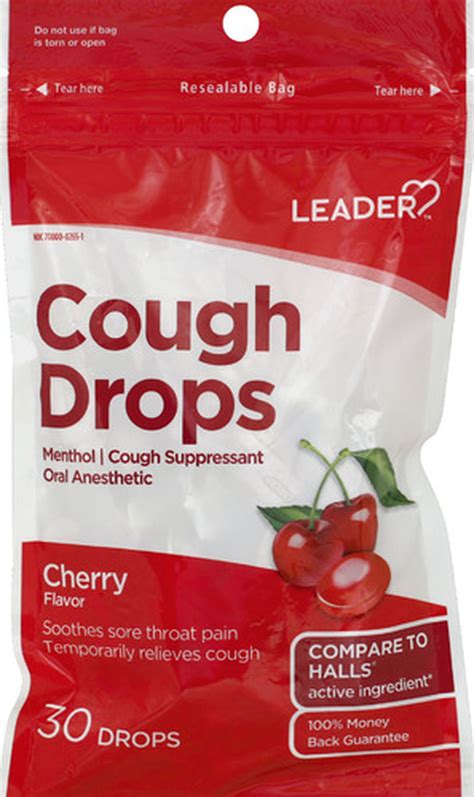 leader cough drops cherry  ct