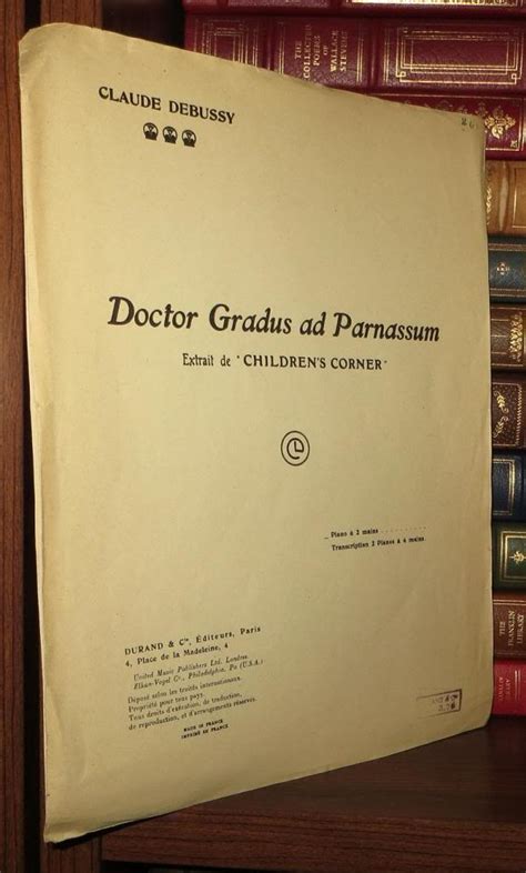 doctor gradus ad parnassum  debussy claude softcover   edition  printing