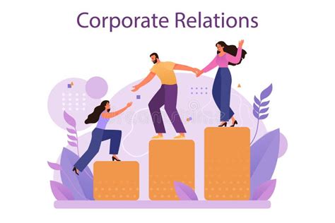 corporate relations typographic header business ethics corporate organization stock vector