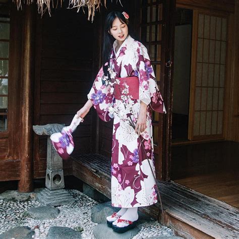 2019 Print Formal Women Long Robe Gowns Traditional Japanese Kimonos