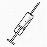 Needle Injection Outline Syringe Line Icon Drawing Medical Isolated Health Getdrawings sketch template