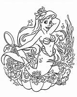 Coloring Pages Princess Disney Ariel Mermaid Under Printable Water Cleopatra Dressing Print Colouring Color Book Kids Realistic Coloriage Library Clipart sketch template