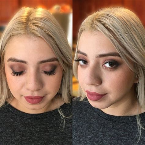 Smokey Eye Prom Makeup For Blonde Brown Eyed Client By