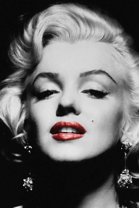 Marilyn Monroe Black And White Red Lips Poster My Hot