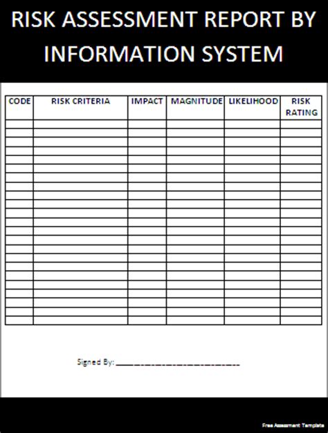 assessment template professional word templates