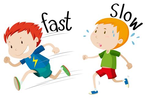 fast slow  words english lessons  kids flashcards  kids