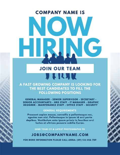 sample job ad template hiring poster design click  customize