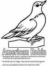 Robin State Coloring Pages Michigan Bird American Birds Printables Symbols Printable Connecticut Wisconsin Kids Flag Kidzone Ws States Colouring Sheets sketch template