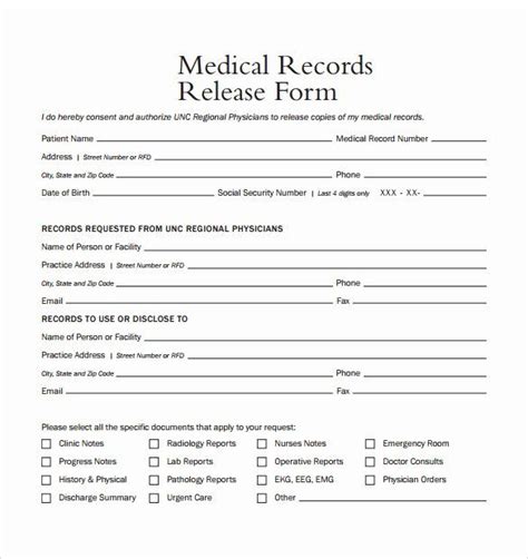 printable medical release form fresh medical release form