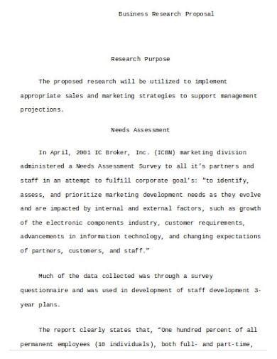 business research proposal samples templates   ms word