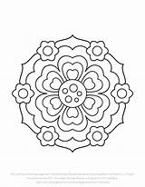 Flower Easy Mandala Mandalas Colouring Pages Kids Extra Very Simple Book Designs Flowers sketch template