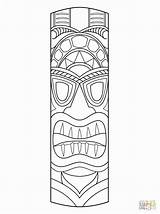 Tiki Mask Totem Hawaiian Masks Coloriage Masque Tikki Tembo Hawaiana Hawaiano Maske Supercoloring Colorare Luau Masken Poles Disfraz Ausmalen Máscara sketch template