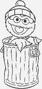 Oscar Grouch Sesame Street Coloring Drawing Pages Christmas Knit Charts Luvs Cartoon Too Crafts Drawings Third Characters Click Larger Paintingvalley sketch template