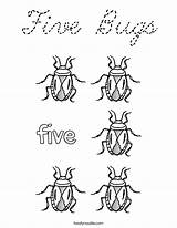 Coloring Bugs Five Cursive Built California Usa sketch template