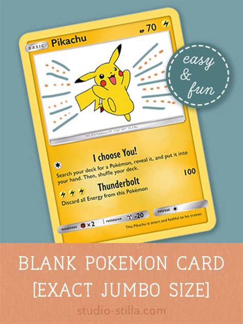 pokemon card   words blank pokemon card jumbo size