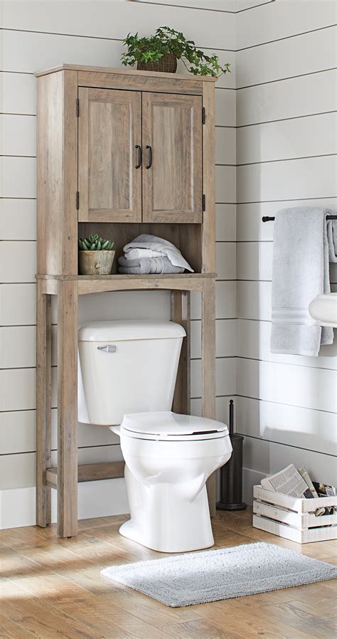 toilet bathroom space saver rustic gray toilet shelves decor