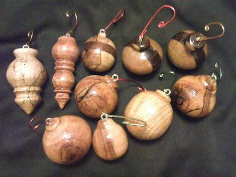 turned wood christmas tree ornaments  liebermannwoodworks