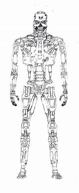 Terminator Coloring Pages Endoskeleton Template sketch template