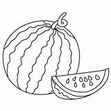 Semangka Buah Mewarnai Sketsa Frutas Kumpulan Belajar Mari Prontas sketch template